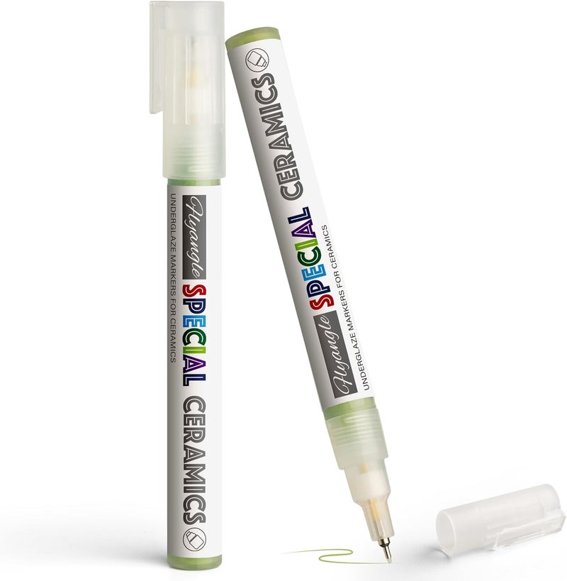 EliteSign Underglaze Pen for Ceramics –Underglaze Markers for Pottery, Art Glaze Pens for Decorating Pottery Bisque, Ultra-fine, Permanent Porcelain Colored Pens, Green（Ultra-Fine Tip） - Image 1